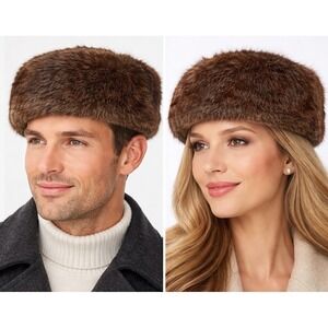 Vintage 60's David‎ Green Anchorage Brown Fur Pillbox Hat Retro Old Money Glam